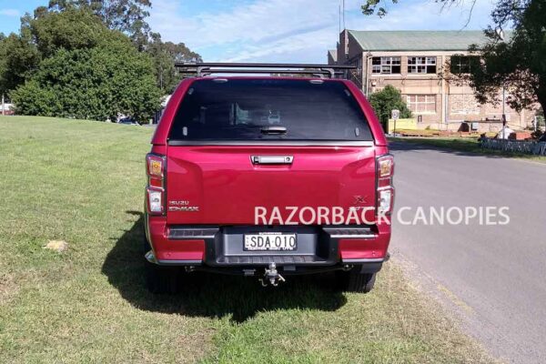 razorback fibreglass canopy on red dmax