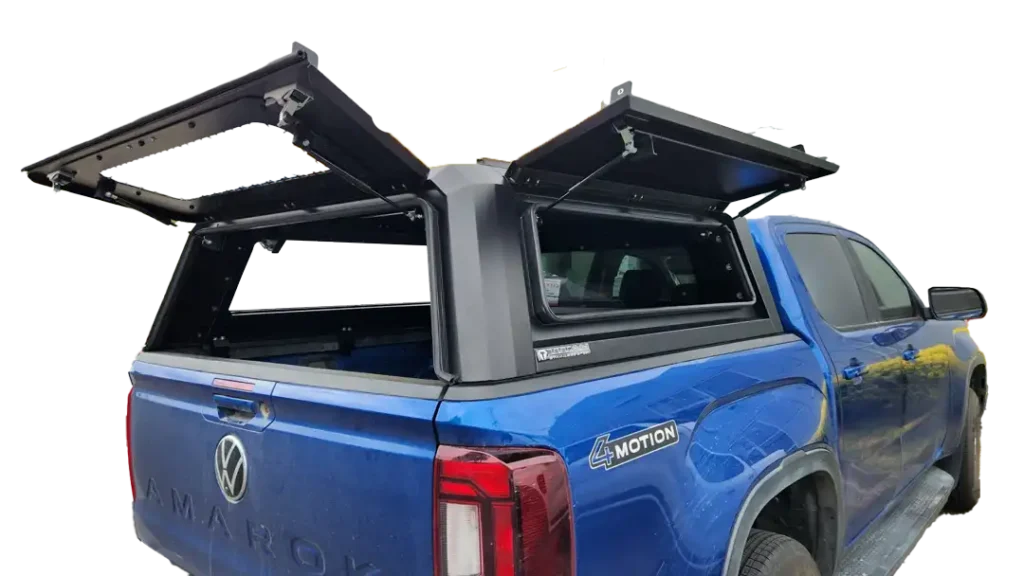 titan hybrid stainless canopy vw amarok blue panels up